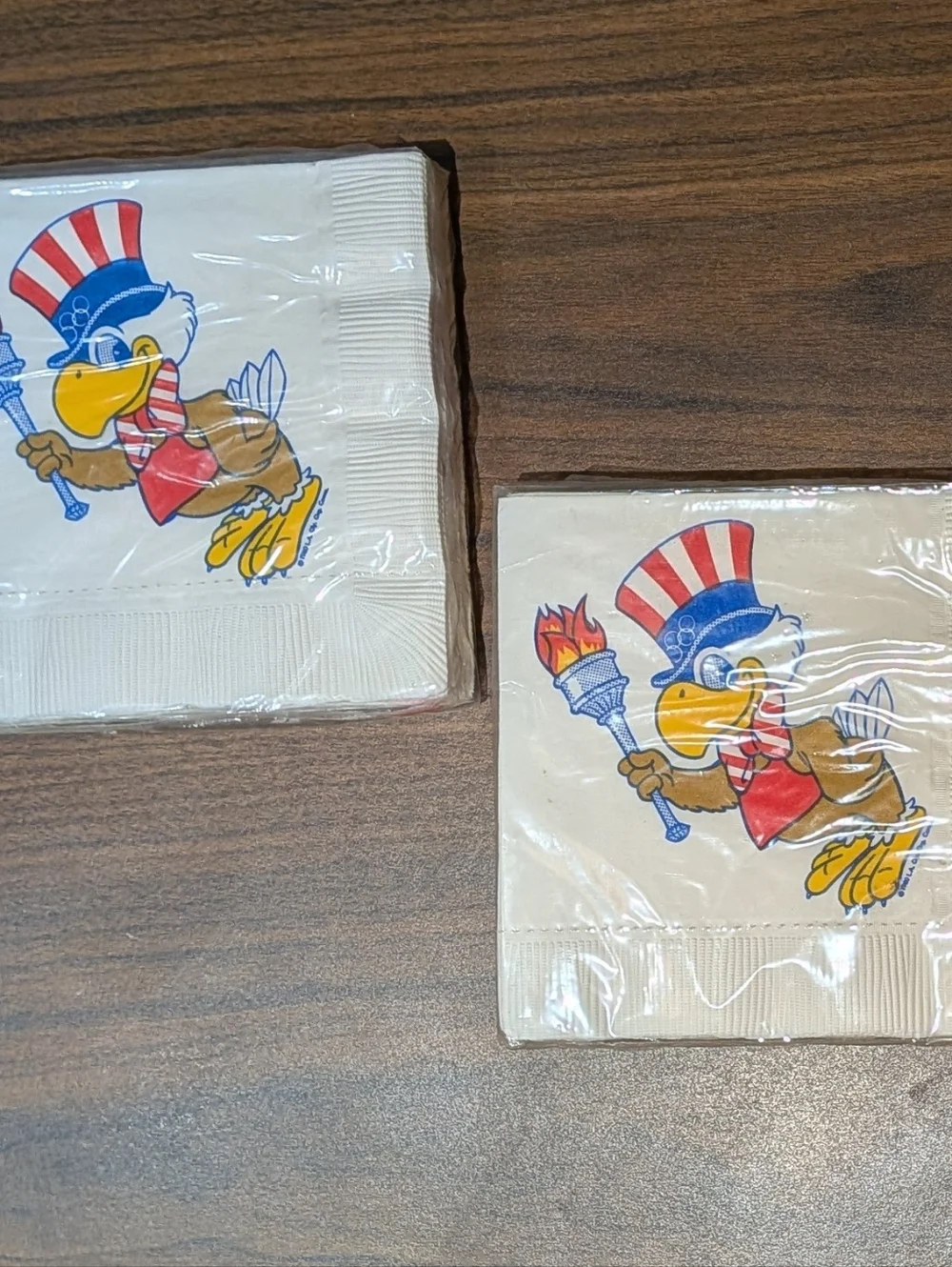 Vintage 1984 Los Angeles Olympics 2 Packs Paper Beverage Napkins Sam The Eagle